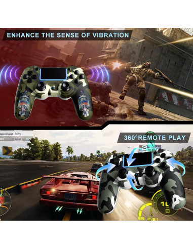 Controladores Inalámbricos KDYGPDCT para PS4/PS3 - 2 Pack Verde y Gris