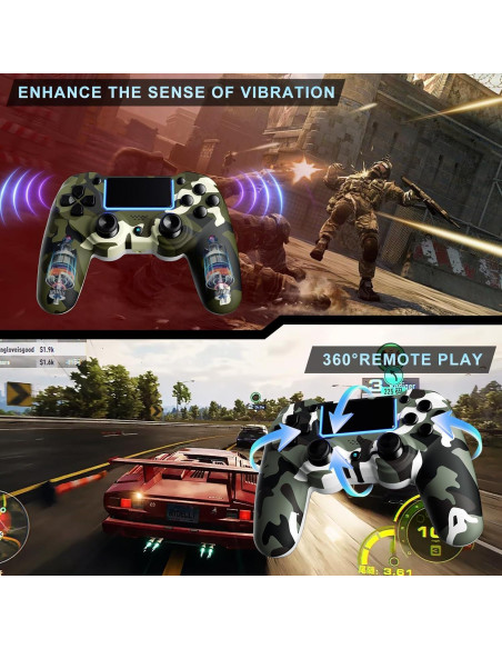 Controladores Inalámbricos KDYGPDCT para PS4/PS3 - 2 Pack Verde y Gris