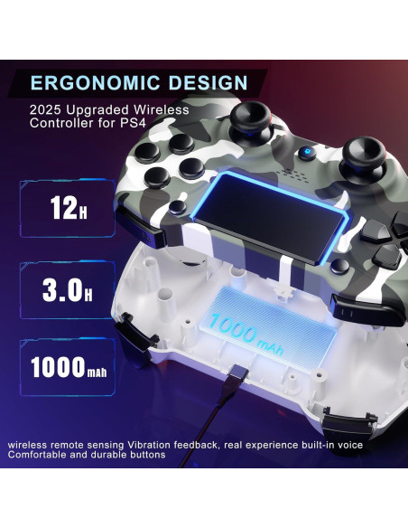 Controladores Inalámbricos KDYGPDCT para PS4/PS3 - 2 Pack Verde y Gris