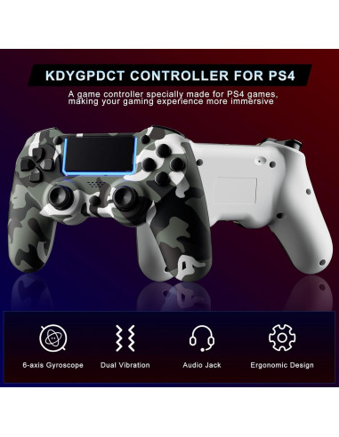 Controladores Inalámbricos KDYGPDCT para PS4/PS3 - 2 Pack Verde y Gris