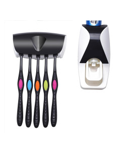 Dispensador Automático de Pasta de Dientes UpTuoLi Negro con Soporte