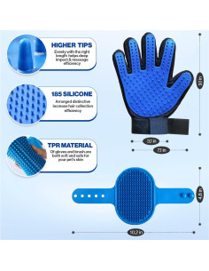 Juego de Guantes de Cuidado para Mascotas 1TO3GO con 185 Puntas 2