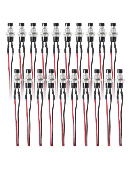 Interruptor de Botón Momentáneo 12V MELIFE 20pcs 7mm SPST