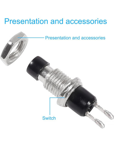 Interruptor de Botón Momentáneo 12V MELIFE 20pcs 7mm SPST