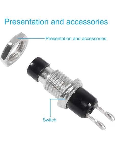 Interruptor de Botón Momentáneo 12V MELIFE 20pcs 7mm SPST