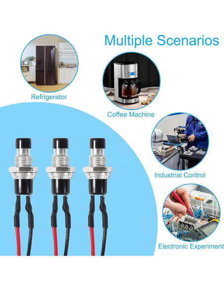 Interruptor de Botón Momentáneo 12V MELIFE 20pcs 7mm SPST