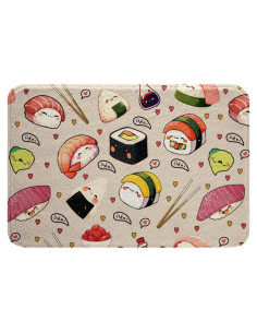 Alfombrilla de Baño Kawaii Sushi jejeloiu 40.6x61cm Antideslizante