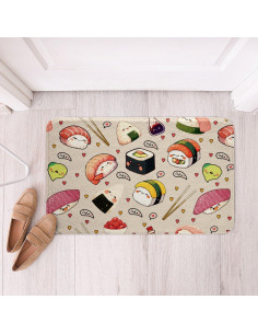 Alfombrilla de Baño Kawaii Sushi jejeloiu 40.6x61cm Antideslizante 2