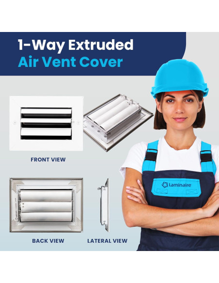 Rejilla de Ventilación de Aluminio 4x6 cm Laminaire - Silenciosa