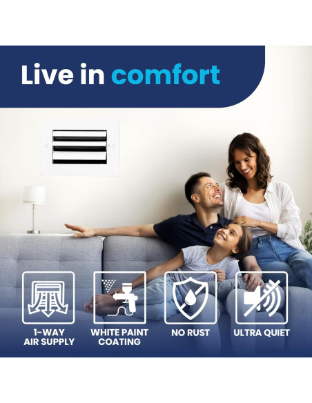 Rejilla de Ventilación de Aluminio 4x6 cm Laminaire - Silenciosa