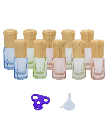 10 Botellas Roller 3ml Tutuxio Vidrio Varios Colores