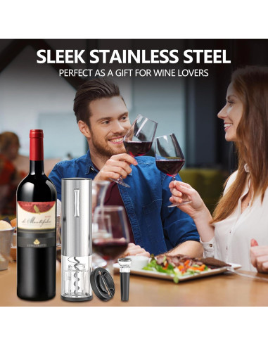 Abridor de Vino Eléctrico BGFOX Recargable Acero Inoxidable