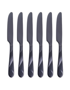 Juego de cuchillos de cena Seeshine 6 piezas acero inoxidable negro