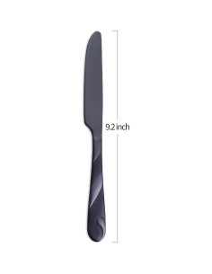 Juego de cuchillos de cena Seeshine 6 piezas acero inoxidable negro 2