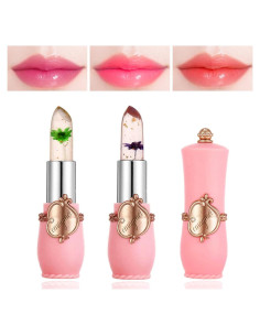 Set de 2 Labiales de Gel LZYLLS con Flor, Cambia de Color