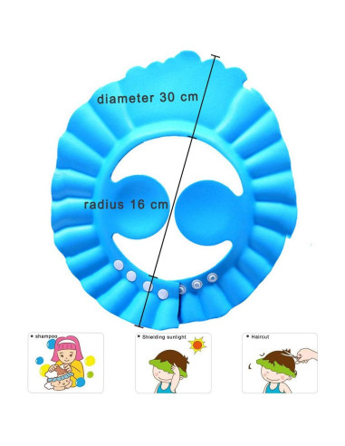 Gorro de Ducha para Bebé FEBSNOW - 3 Piezas Ajustable