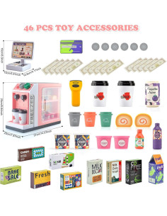 Juego de Rol Caja Registradora CYYSFIVQZ Rosa 46 Piezas 2