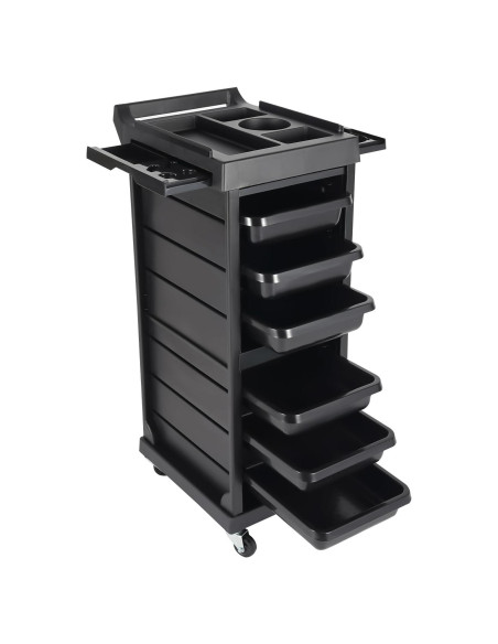 Carro de salón de belleza lkoewqzamx 7 niveles negro