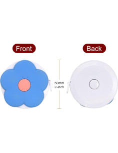 Cinta Métrica Retráctil HARFINGTON 150cm Doble Cara Flor Azul 2