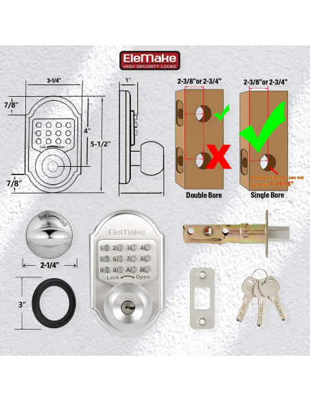 Cerradura de Puerta Sin Llave Motovecor MKD-001 Acero Inoxidable Cerradura de Puerta Sin Llave Motovecor MKD-001 Acero Inoxidable