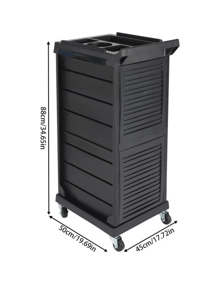 Carro de salón de belleza lkoewqzamx 7 niveles negro