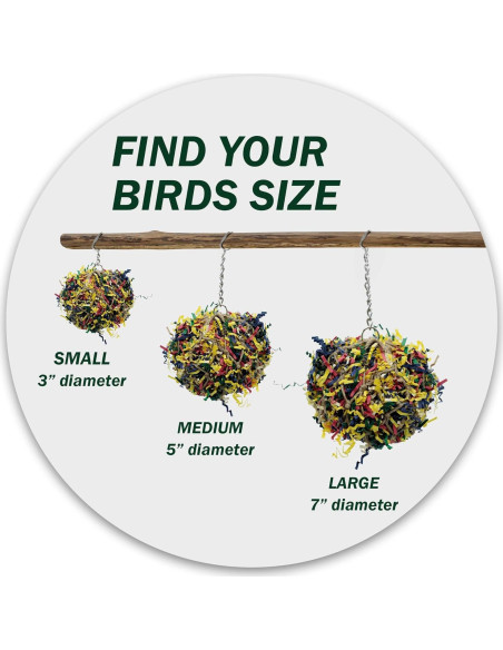 Bola de Desgarro para Aves Sweet Feet 3" - Juguete Forrajeo