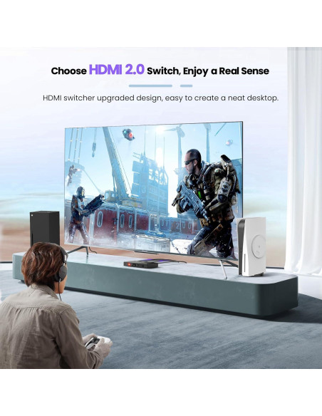 Conmutador HDMI 3 en 1 Avedio Links 4K 60Hz Automático