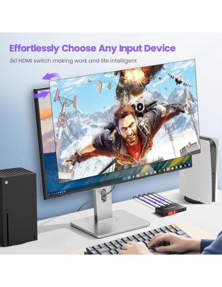 Conmutador HDMI 3 en 1 Avedio Links 4K 60Hz Automático