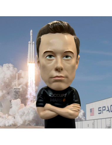 Cabeza Móvil Coleccionable Elon Musk 20.32 cm Bobbletopia