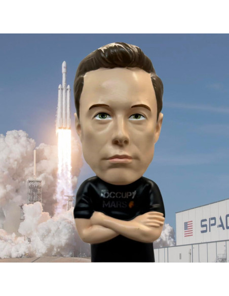 Cabeza Móvil Coleccionable Elon Musk 20.32 cm Bobbletopia