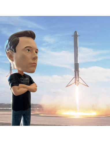 Cabeza Móvil Coleccionable Elon Musk 20.32 cm Bobbletopia