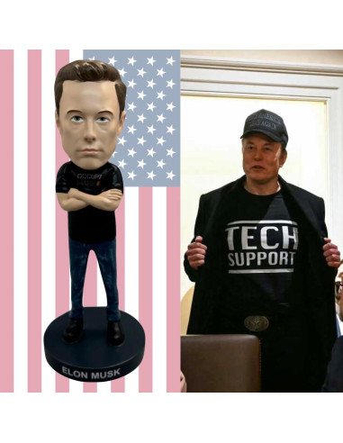 Cabeza Móvil Coleccionable Elon Musk 20.32 cm Bobbletopia