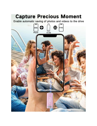 Unidad Flash 512GB EATOP para iPhone iPad Android USB-C