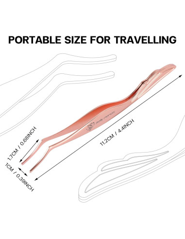 Herramienta Aplicadora de Pestañas Pretty Memory Acero Inoxidable Oro Rosa