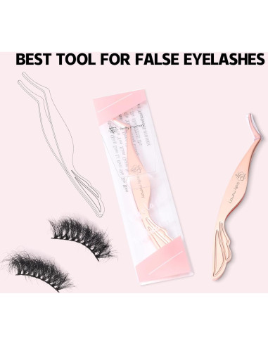 Herramienta Aplicadora de Pestañas Pretty Memory Acero Inoxidable Oro Rosa