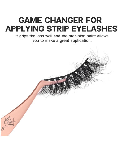 Herramienta Aplicadora de Pestañas Pretty Memory Acero Inoxidable Oro Rosa