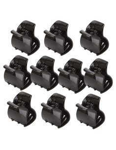 10 Clips de Garra para Cabello Grueso Yishenyishi Negros