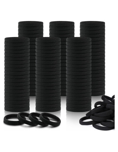 150 Sujetadores de Cabello IKOCO Algodón Sin Costura Negros