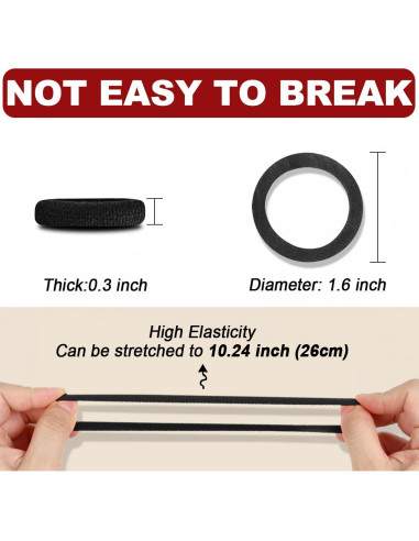 150 Sujetadores de Cabello IKOCO Algodón Sin Costura Negros