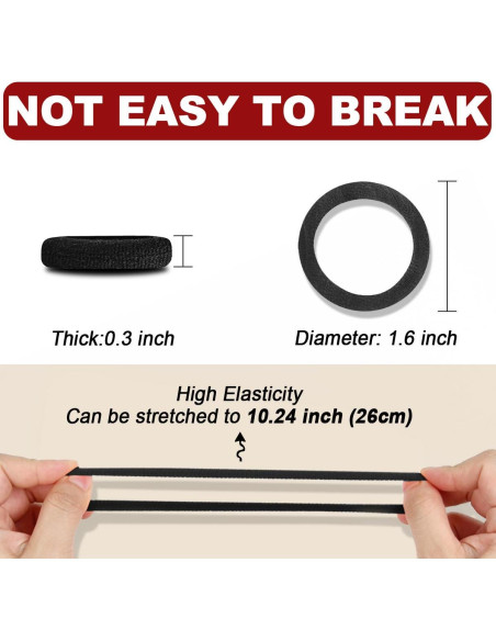 150 Sujetadores de Cabello IKOCO Algodón Sin Costura Negros