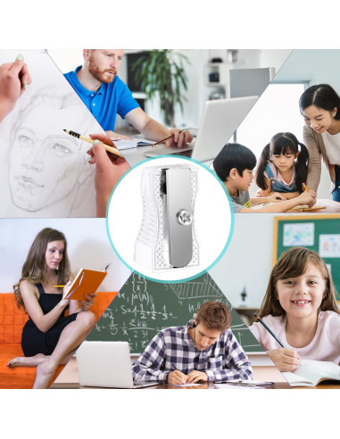 10 Mini Sacapuntas de Metal Cobee para Lápices - Plata