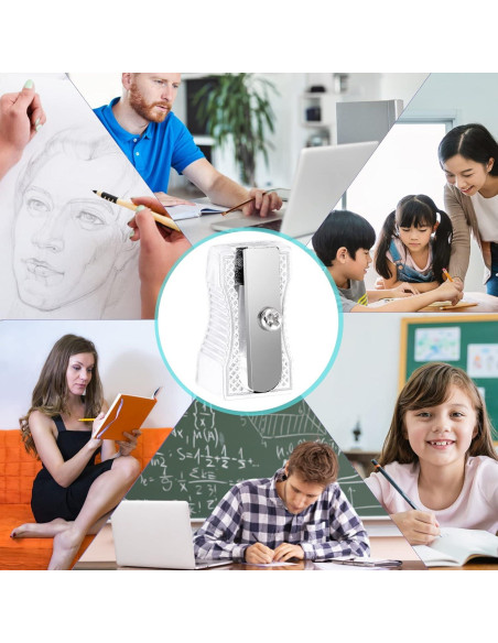 10 Mini Sacapuntas de Metal Cobee para Lápices - Plata