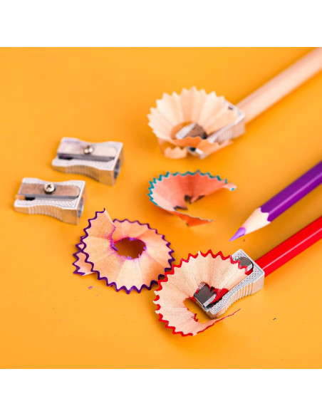 10 Mini Sacapuntas de Metal Cobee para Lápices - Plata