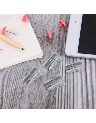 10 Mini Sacapuntas de Metal Cobee para Lápices - Plata