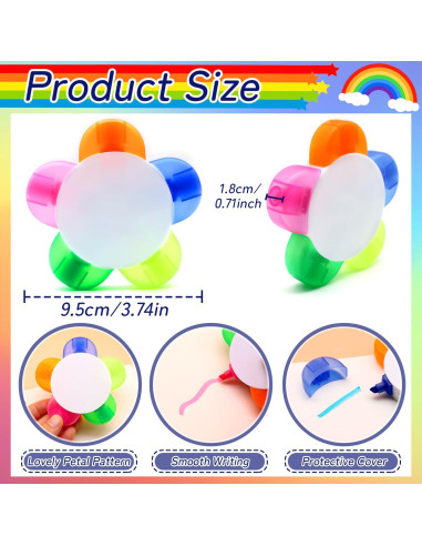 Marcadores de Pétalo 8 PCS Zooyinfy Multicolor Escritura Suave