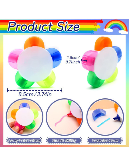 Marcadores de Pétalo 8 PCS Zooyinfy Multicolor Escritura Suave