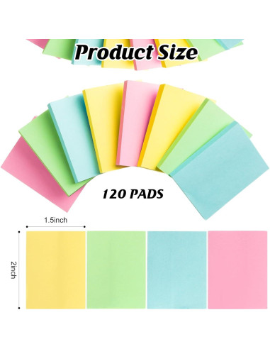 120 Notas Adhesivas Fainne 3.81x5.08cm Colores Brillantes
