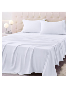 Juego de Sábanas Individual Homilay Microfibra 3 Piezas Blanco