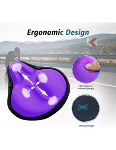 Funda de Asiento de Bicicleta HUIOK Gel Antideslizante 30x27cm 2