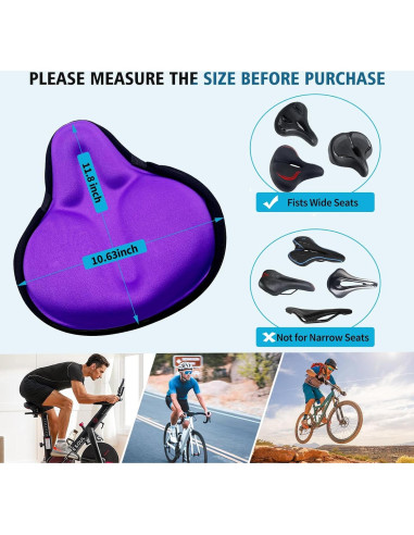 Funda de Asiento de Bicicleta HUIOK Gel Antideslizante 30x27cm